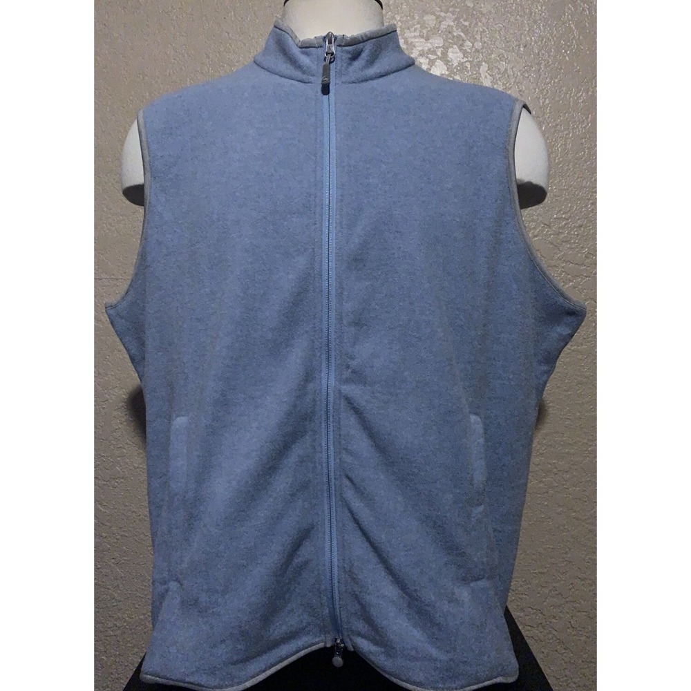 NEW Peter Millar Crown Sport Men's 2XL Full Zip Blue All Day Micro Fleece Vest